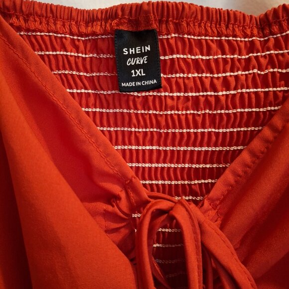 WOMENS RED 1XL CURVE SUMMER DRESS, NEW, BACK STRETCH - Picture 3 of 3